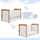 Ver imagem 5 de Berço 3 em 1 com Regulagem de Altura 100% MDF Star Branco/Amadeirado