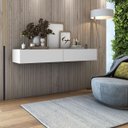 Ver imagem 1 de Aparador Bancada 110cm Suspenso 2gv em Mdf Estilo Clássico:branco
