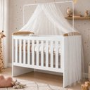 Ver imagem 1 de Berço 3 em 1 com Regulagem de Altura 100% MDF Carinho Branco/Amadeirado