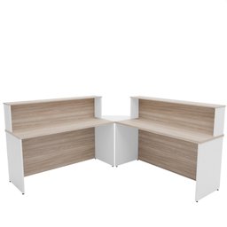 Balcão Atendimento de Canto em L Recepção Consultório 140x60cm - 4