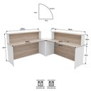 Ver imagem 5 de Balcão Atendimento de Canto em L Recepção Consultório 140x60cm