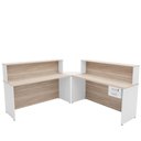 Ver imagem 4 de Balcão Atendimento de Canto para Recepção 2 Gavetas