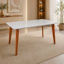 Ver imagem 1 de Mesa 4 Lugares em Madeira Maciça com Tampo Off White Verona Espresso Móveis