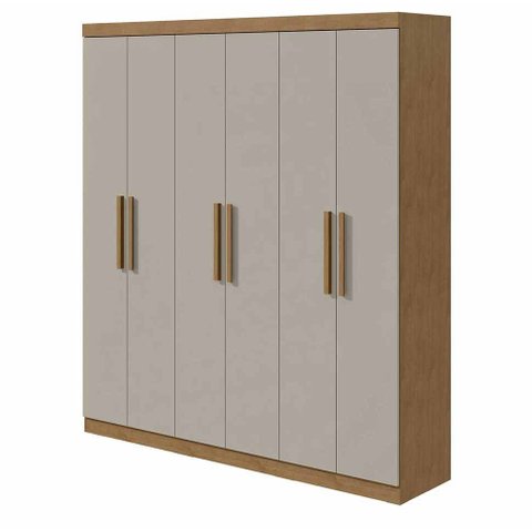 Guarda-Roupa casal 6 portas Jazz- Lopas - AMENDOA CLEAN/ OFF WHITE