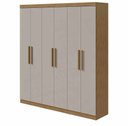 Ver imagem 1 de Guarda-Roupa casal 6 portas Jazz- Lopas - AMENDOA CLEAN/ OFF WHITE