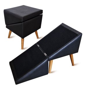 Rampa Escada Pet Mov Puff Cachorro Gato Antiderrapante Preto