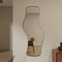 Ver imagem 3 de Espelho Orgânico 115cm X 60cm E21 Moldura Couro Preto Luxo Quarto