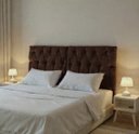 Ver imagem 1 de Cabeceira Almofadada Suspensa de Cama Casal Cabeceira Leticia 140cm X 55cm Marrom