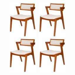Kit 4 Cadeiras Madeira Maciça e Estofada Ímola Authentic Espresso Móveis - 1