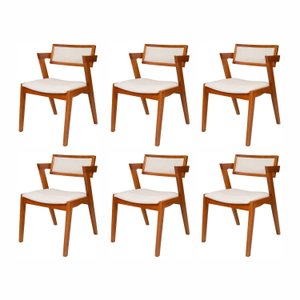 Kit 6 Cadeiras Madeira Maciça e Estofada Ímola Authentic Espresso Móveis