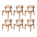 Ver imagem 2 de Kit 6 Cadeiras Madeira Maciça e Estofada Ímola Authentic Espresso Móveis