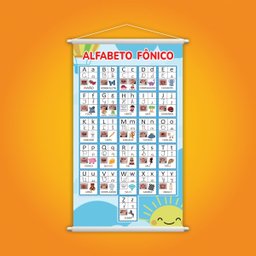 Banner Pedagógico Escolar Alfabeto Fônico 60x40cm - 2