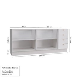 Cozinha Modulada 2 Peças 2 Balcões Arizona Cabecasa Madeiramadeira - 2