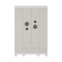 Ver imagem 6 de Guarda-roupa Infantil 122cm com Vidro 4 Portas e 2 Gavetas Suspiro Multimóveis Mp4458 Branco-off
