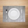 Jogo Lugar Americano Retangular Cinza 45 (L) x 30 (A)cm Decoração Mesa Posta Descanso Prato - 4