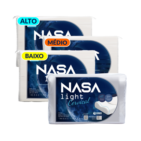 Kit Travesseiros Nasa Light e Cervical 4 Peças