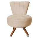 Ver imagem 1 de Poltrona Decorativa Royal Base Giratória de Madeira Slk Decor Bege