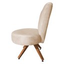 Ver imagem 3 de Poltrona Decorativa Royal Base Giratória de Madeira Slk Decor Bege