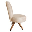 Ver imagem 2 de Poltrona Decorativa Royal Base Giratória de Madeira Slk Decor Bege