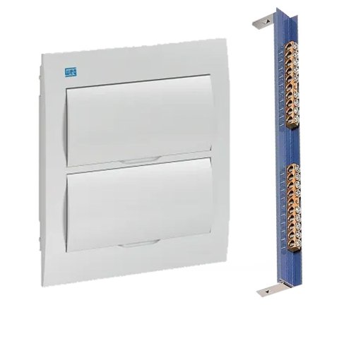 Kit Quadro 24 Disj Emb + Barrament Terra/neutro 24 Disj Weg