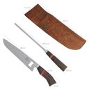 Ver imagem 5 de Conjunto Faca Abridor e Chaira 10' Churrasco Artesanal Cabo Madeira Imbuia Aço Inox Tradicional