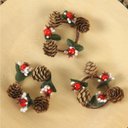 Ver imagem 5 de Porta Guardanapos Kit com 4 Argolas para Guardanapo Guirlanda de Natal Mesa Posta Natalina - Marrom