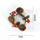 Ver imagem 6 de Porta Guardanapos Kit com 4 Argolas para Guardanapo Guirlanda de Natal Mesa Posta Natalina - Marrom