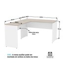 Ver imagem 4 de Escrivaninha Mesa Escritório em L Tampo 120cm Carvalho E Branco
