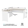 Escrivaninha Mesa Escritório em L 120x150cm Tampo 30mm - 4