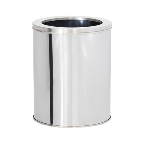 Lixeira em Aço Inox 15l Aro Redonda