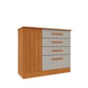 Ver imagem 6 de Quarto Solteiro Guarda-Roupa Ripado Nova York, Cama Solteiro Mônaco, Cômoda 4 Gavetas Nova York Bege/Cinamomo/Off White