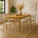 Ver imagem 1 de Kit 6 Cadeiras Allegra Nude Empilhável para Sala de Jantar , Cozinha e Varanda