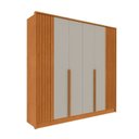 Ver imagem 2 de Quarto Solteiro Guarda-Roupa Ripado Nova York, Cama Solteiro Mônaco, Cômoda 4 Gavetas Nova York Bege/Cinamomo/Off White