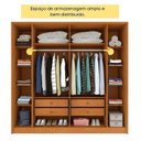 Ver imagem 5 de Quarto Casal Completo Guarda-Roupa 6 Portas e Cômoda 4 Gavetas Ripado Nova York e Cama Queen Mônaco Bege/Cinamomo/Off White