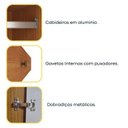 Ver imagem 7 de Quarto Casal Completo Guarda-roupa 6 Portas e Cômoda 4 Gavetas Ripado Nova York e Cama Queen Mônaco