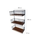 Ver imagem 1 de jardineira Fruteira Tripla Suspensa Parede Cozinha jardim Ferro Madeira preta MINAS ARTE PRÓPRIA fru