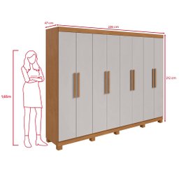 Guarda-roupa Casal Easy Slim 8 Portas com Pés - 5