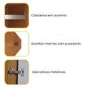 Ver mais imagens de Quarto Casal Completo Guarda-Roupa 6 Portas e Cômoda 4 Gavetas Ripado Nova York e Cama Queen Mônaco Bege/Cinamomo/Off White