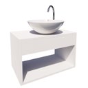 Ver imagem 3 de Gabinete Armário para Banheiro 50cm com Cuba Acrílico Lavabo Suspenso