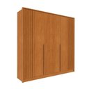 Ver imagem 2 de Quarto Casal Guarda-Roupa 6 Portas Ripado Nova York e Cama Box Casal Mônaco com Cabeceira Ajustável Bege/Cinamomo