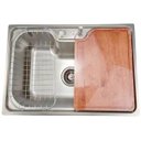 Ver imagem 1 de Cuba Gourmet Retangular com Acessórios em Aço Inox Escovado 60x42x21,5cm