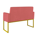 Ver imagem 4 de Kit Sofá 2 Lugares + 2 Poltronas Recepção Sala Base Dourada Cor:rosa