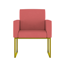 Ver mais imagens de Kit Sofá 2 Lugares + 2 Poltronas Recepção Sala Base Dourada Cor:rosa