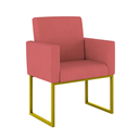 Ver imagem 7 de Kit Sofá 2 Lugares + 2 Poltronas Recepção Sala Base Dourada Cor:rosa