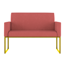 Ver imagem 3 de Kit Sofá 2 Lugares + 2 Poltronas Recepção Sala Base Dourada Cor:rosa