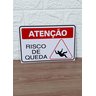 Placa de Sinalização Atenção Risco de Queda 20 X 30 Cm - 3