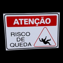 Placa de Sinalização Atenção Risco de Queda 20 X 30 Cm - 2