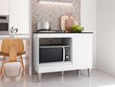 Ver imagem 1 de Balcão Multiuso Cooktop Carla P/ 4 ou 5 Bocas e Forno/microondas Ajl Móveis - Branco