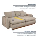 Ver imagem 4 de Sofá Cama Retrátil e Reclinável 3 Lugares Bouclé Bege França 230cm Yescasa
