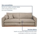 Ver imagem 5 de Sofá Cama Retrátil e Reclinável 3 Lugares Bouclé Bege França 230cm Yescasa